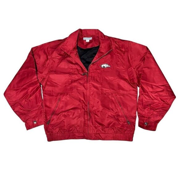 Cutter & Buck Men's Red Full Zip Windbreaker Jacket Arkansas Razorbacks M - Picture 1 of 6